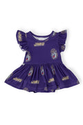 JMU Purple Duke Dog S/S Flutter Twirl Bodysuit