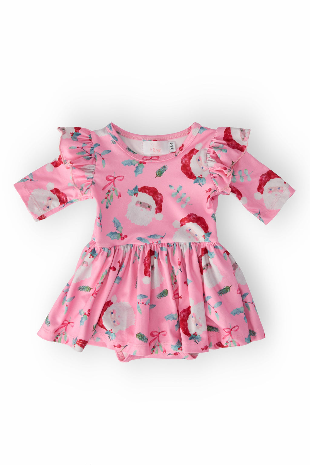 Jolly Old Saint Nick 3/4 Sleeve Flutter Twirl Bodysuit