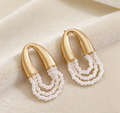 French Vintage Multi-Layer Pearl Tassel Earrings