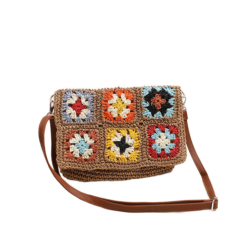 Sylvie Foldover Crochet Woven Crossbody - EveryNest