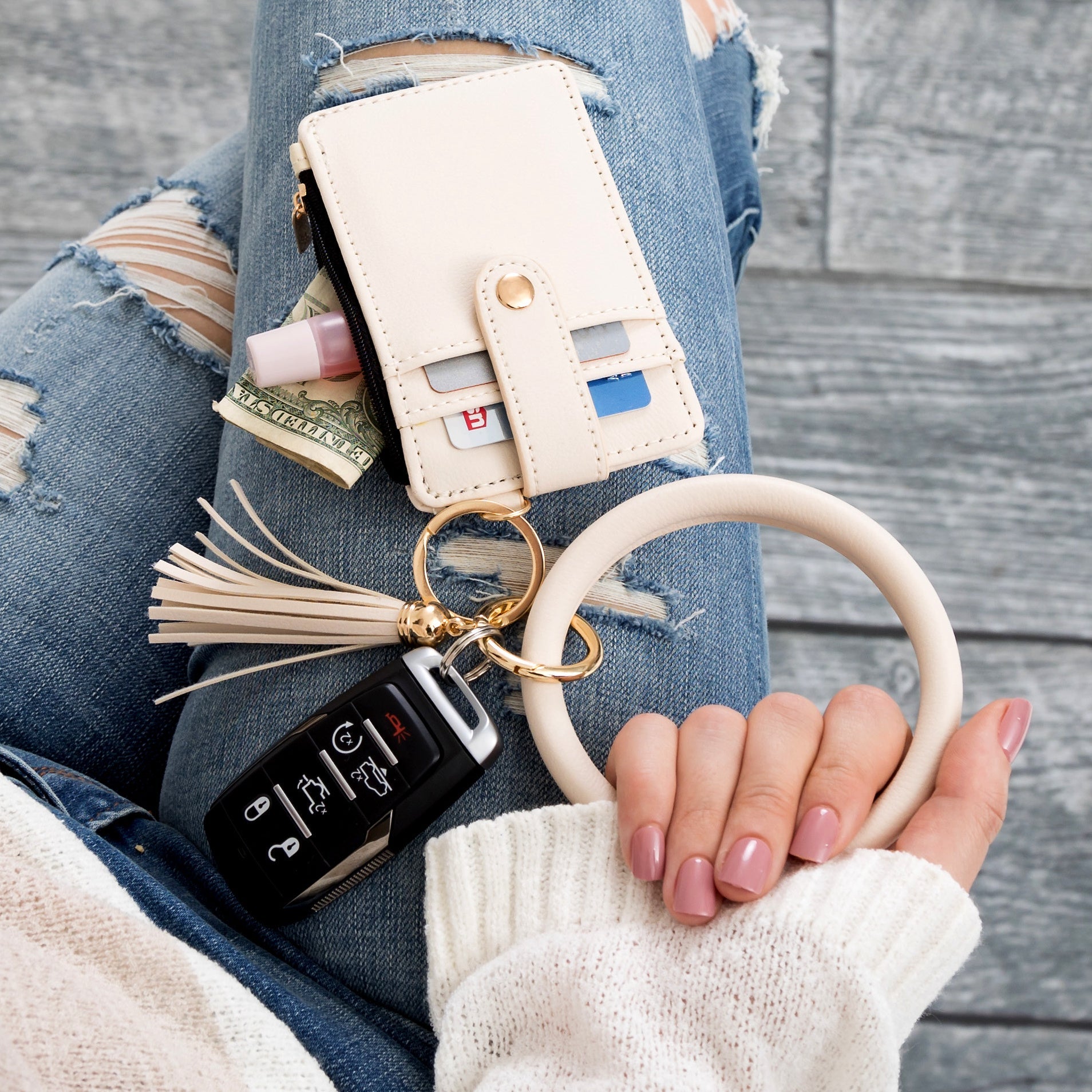 Key Ring ID Wallet Zip Bracelet - EveryNest