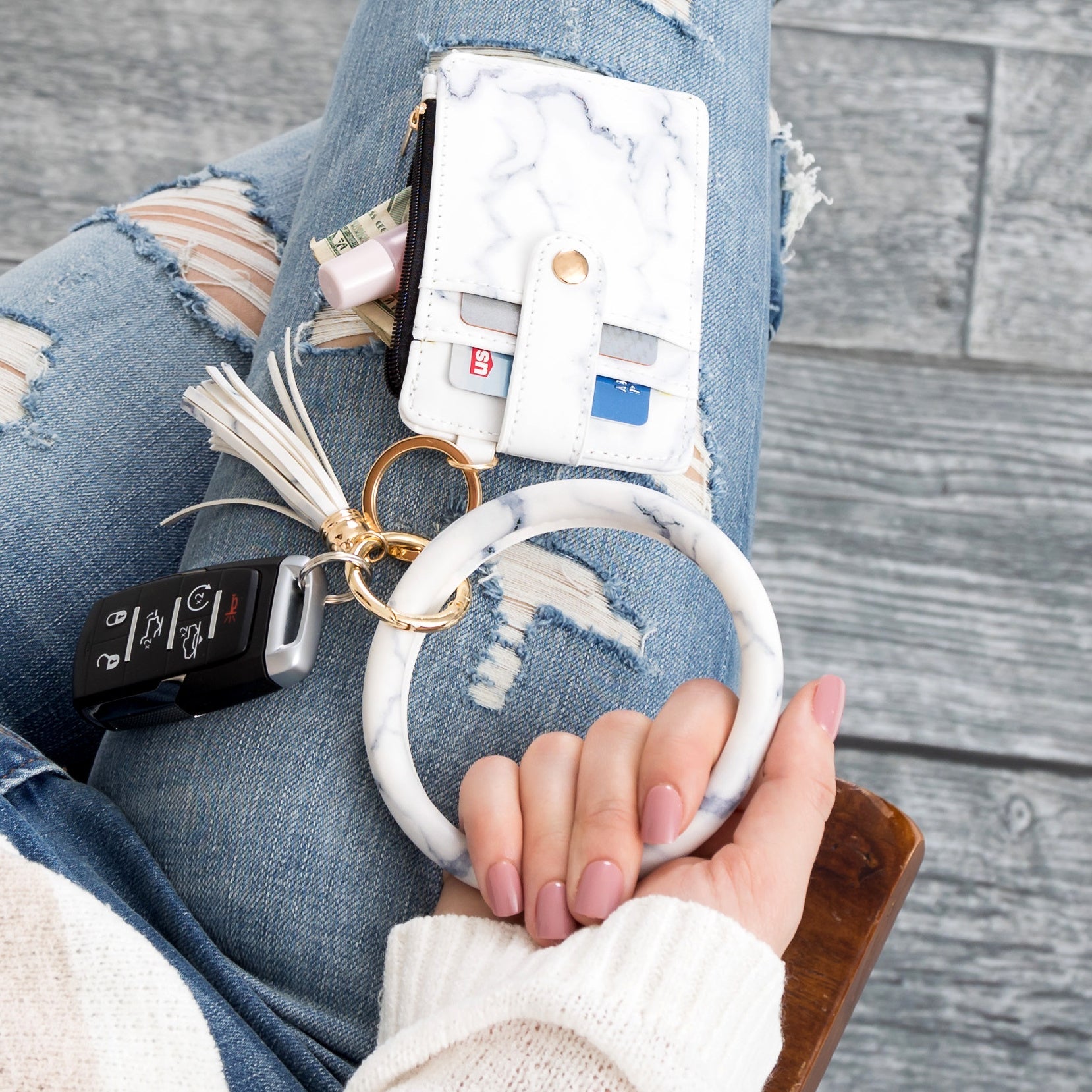 Key Ring ID Wallet Zip Bracelet - EveryNest