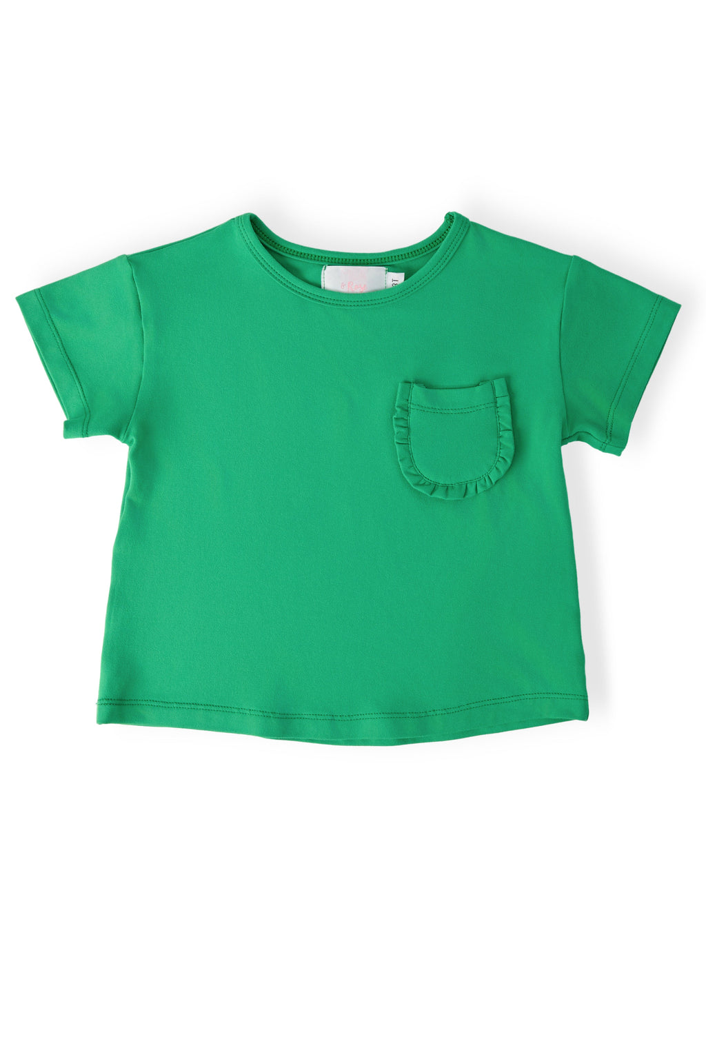 Kelly Green Ruffle Pocket Tee