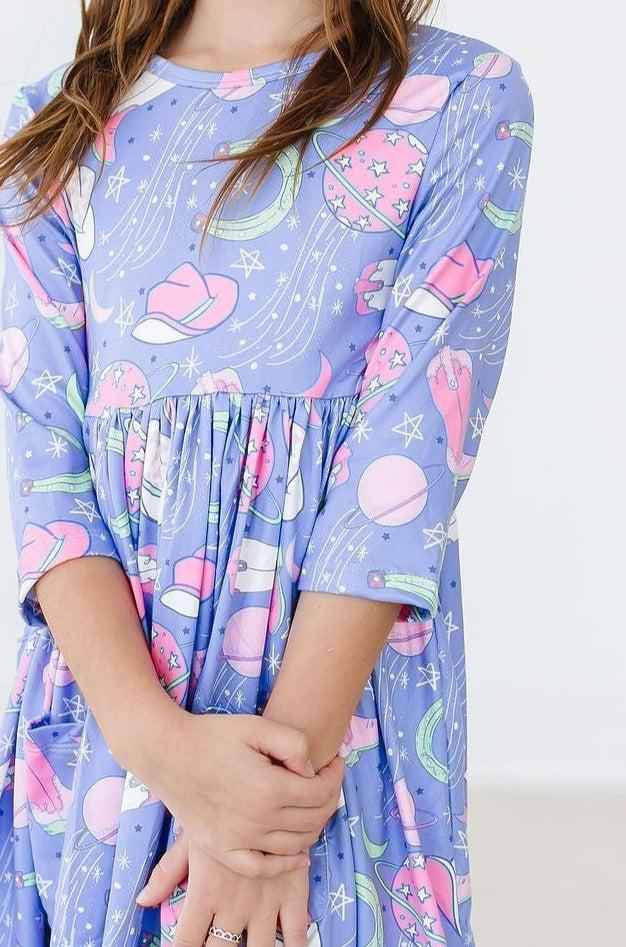SALE Neon Moon 3/4 Sleeve Pocket Twirl Dress