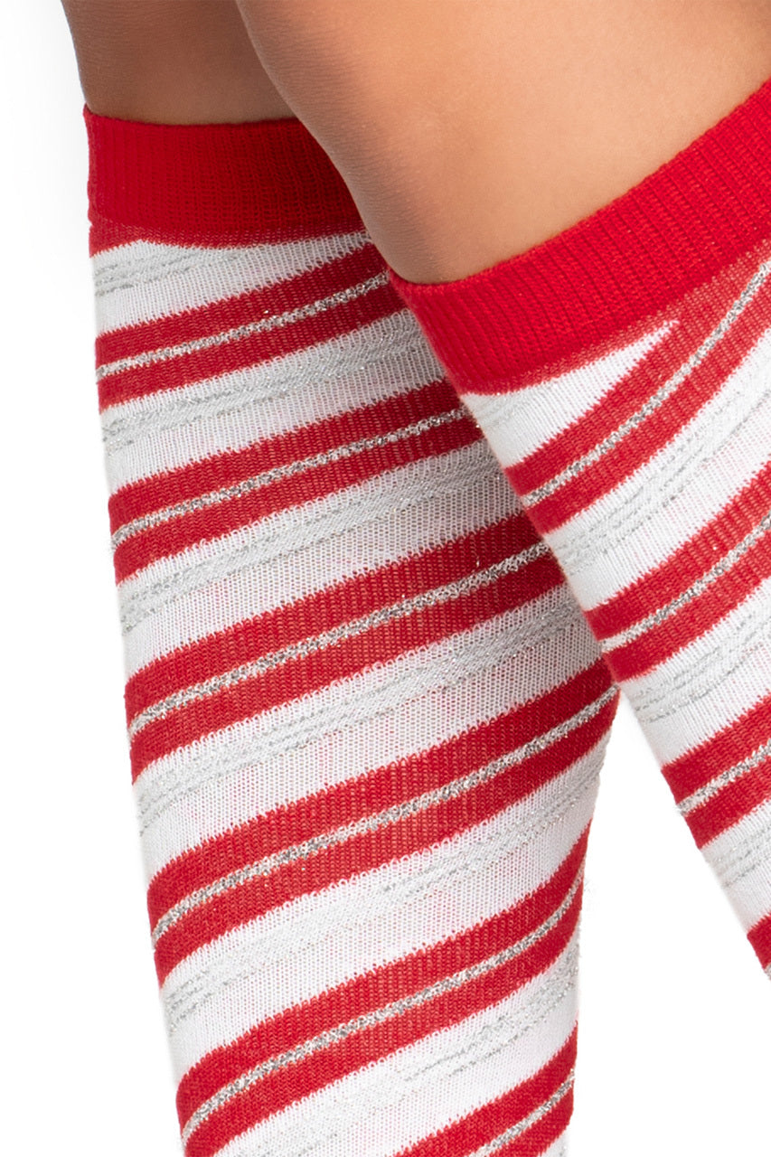 Candy Cane Knee Highs