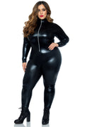 Plus Size Wet Look Bodysuit