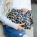 Leopard Print Oversize Clutch - EveryNest
