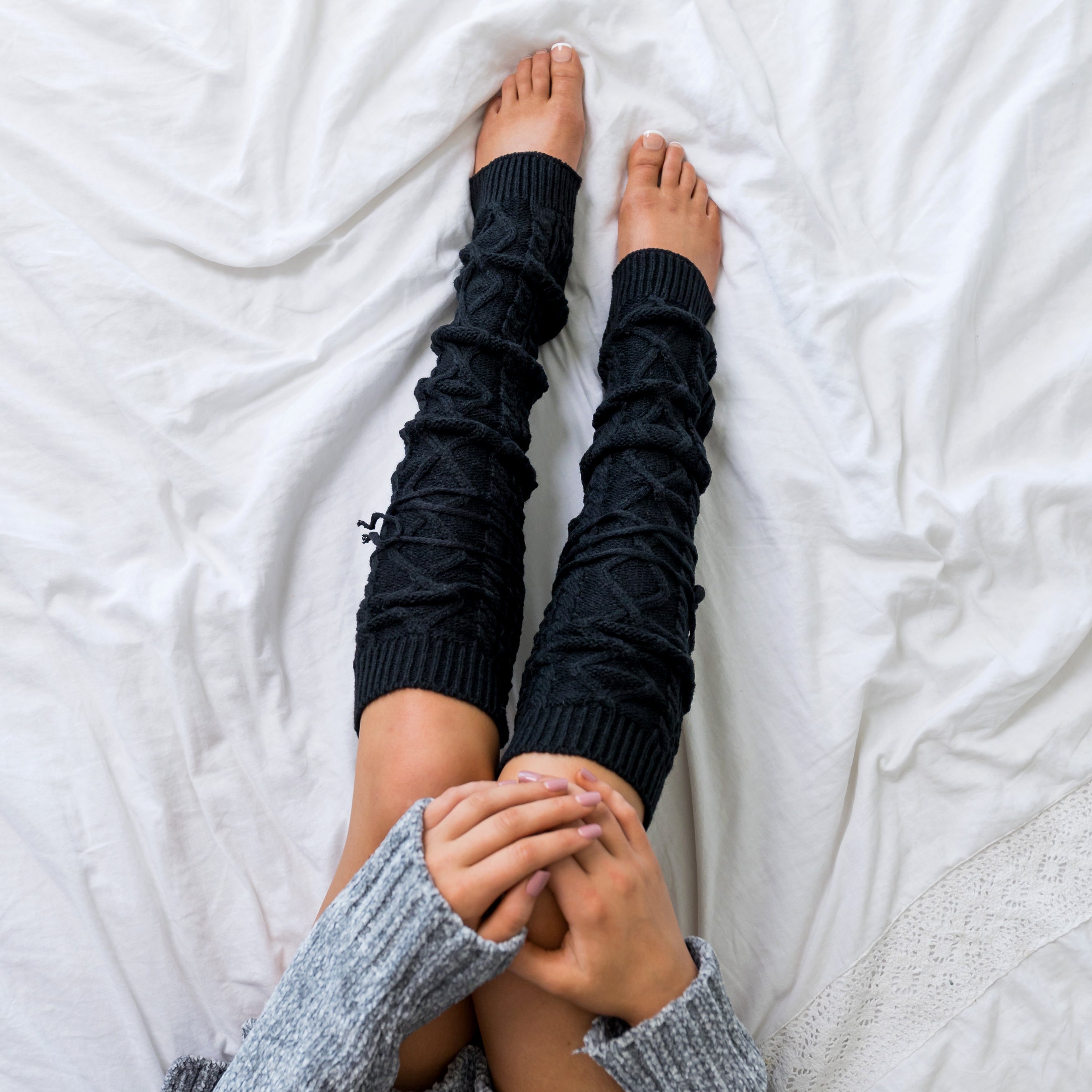 Long Cable-Knit Leg Warmer