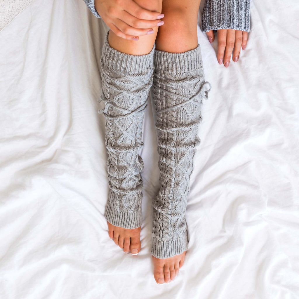 Long Cable-Knit Leg Warmer