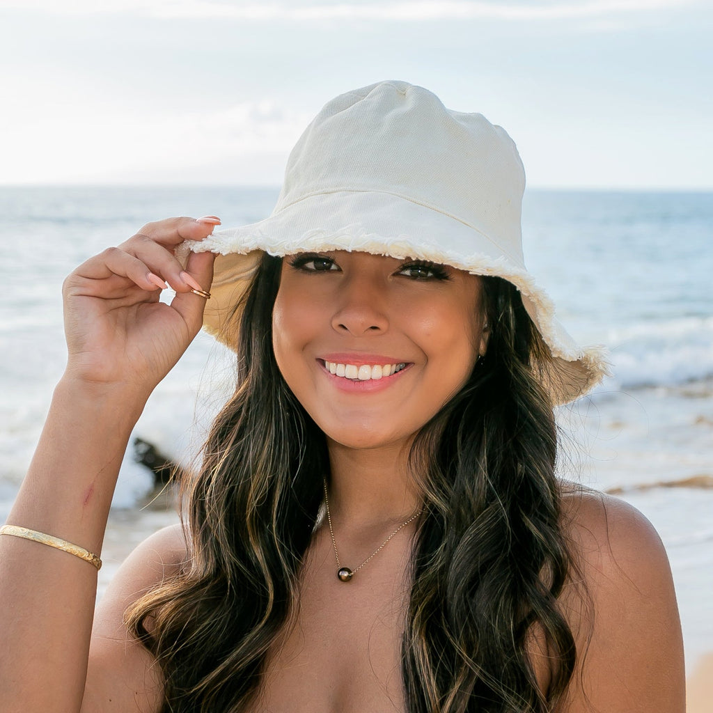 Frayed Edge Canvas Bucket Hat