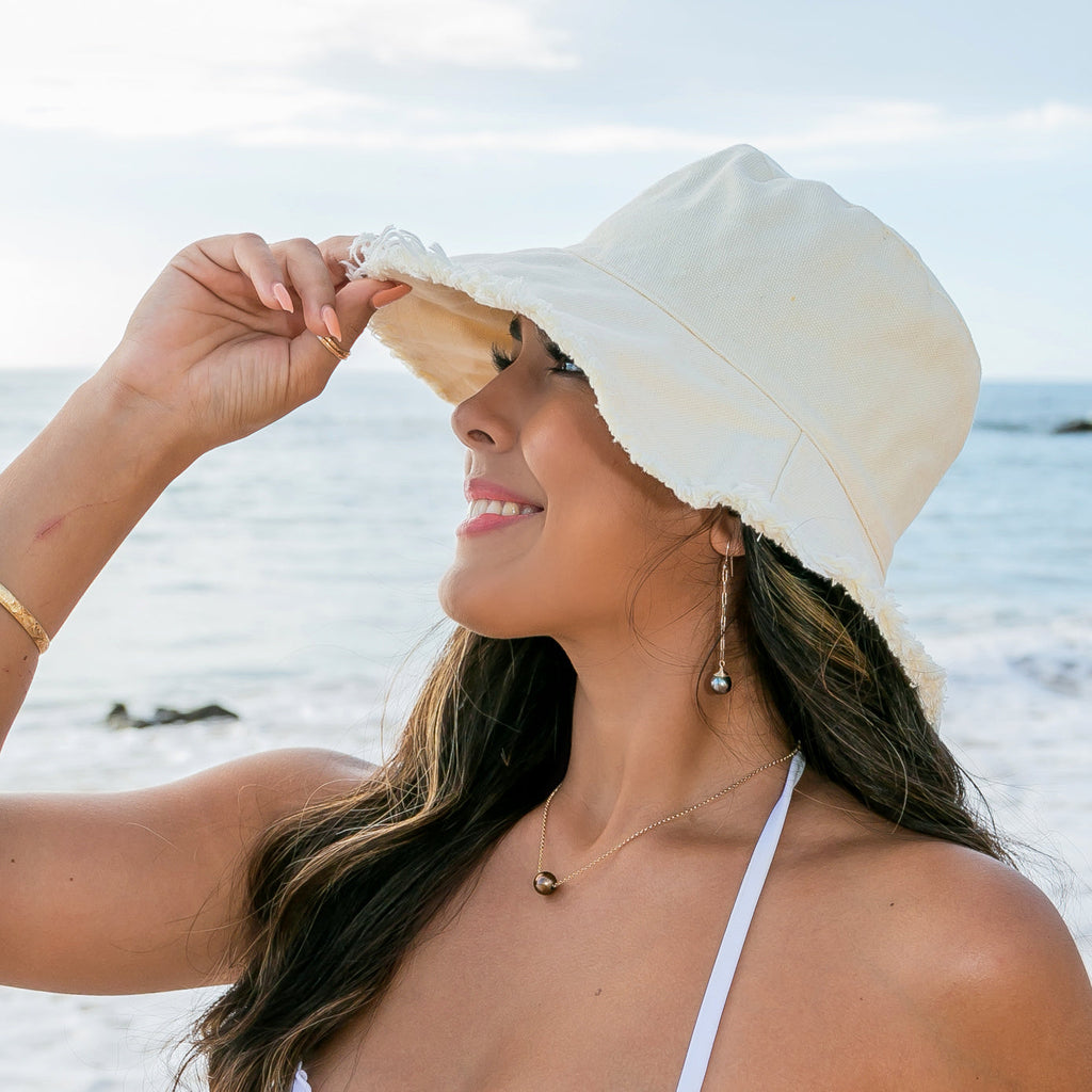 Frayed Edge Canvas Bucket Hat