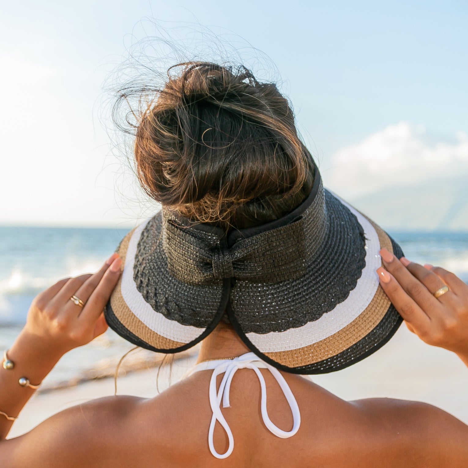 Color Block Roll Up Visors