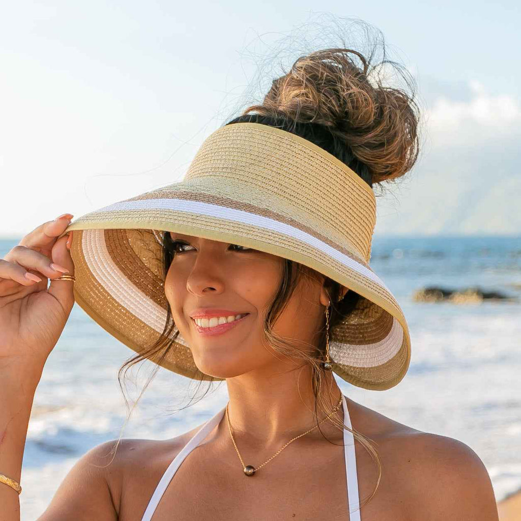 Color Block Roll Up Visors