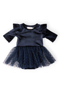 Light Navy Velvet Tutu Bodysuit