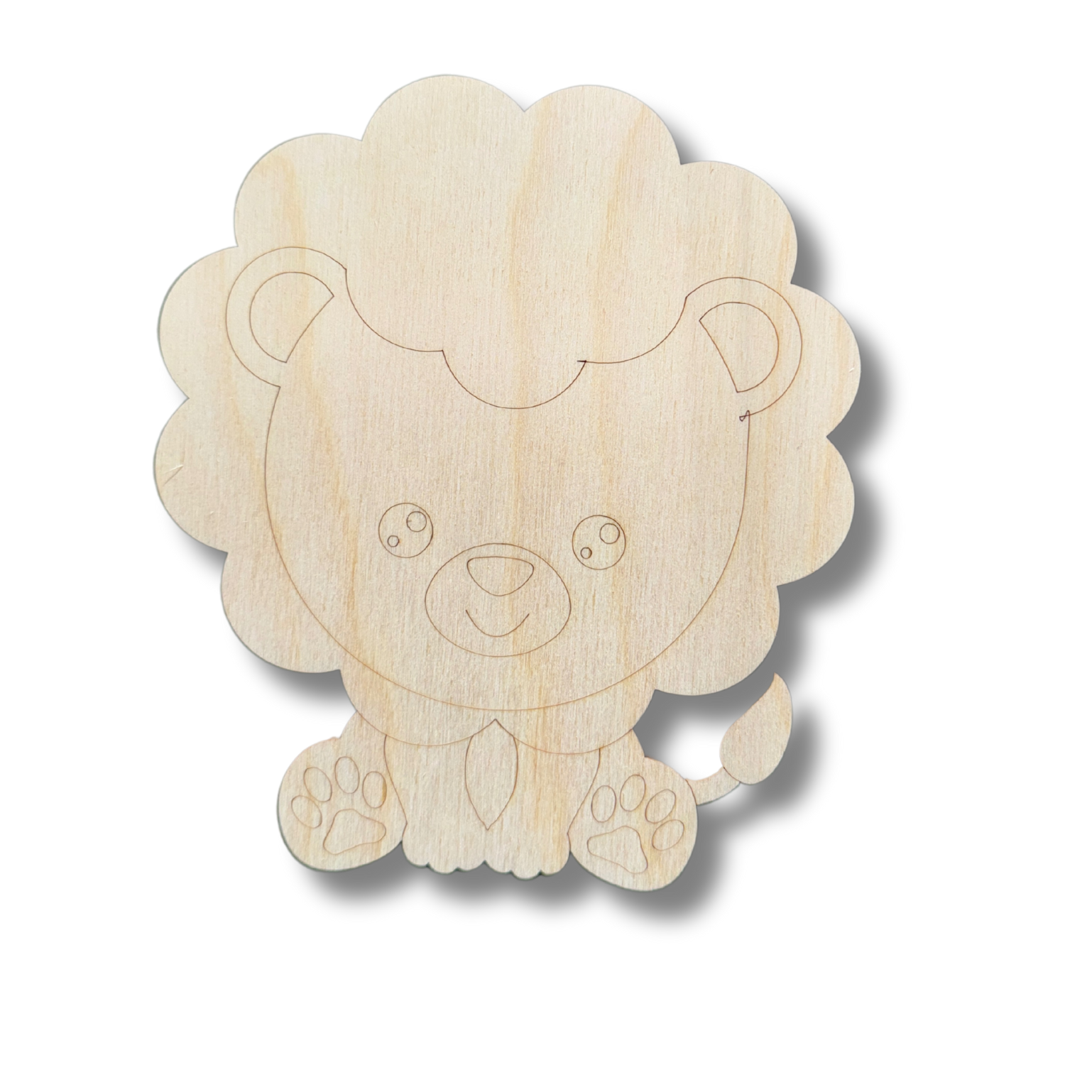 Unfinished Wood Etched Lion Shape | Paint By Line Crafts | up to 30" DIY