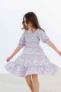 Lovely Lavender Smocked Ruffle Dress