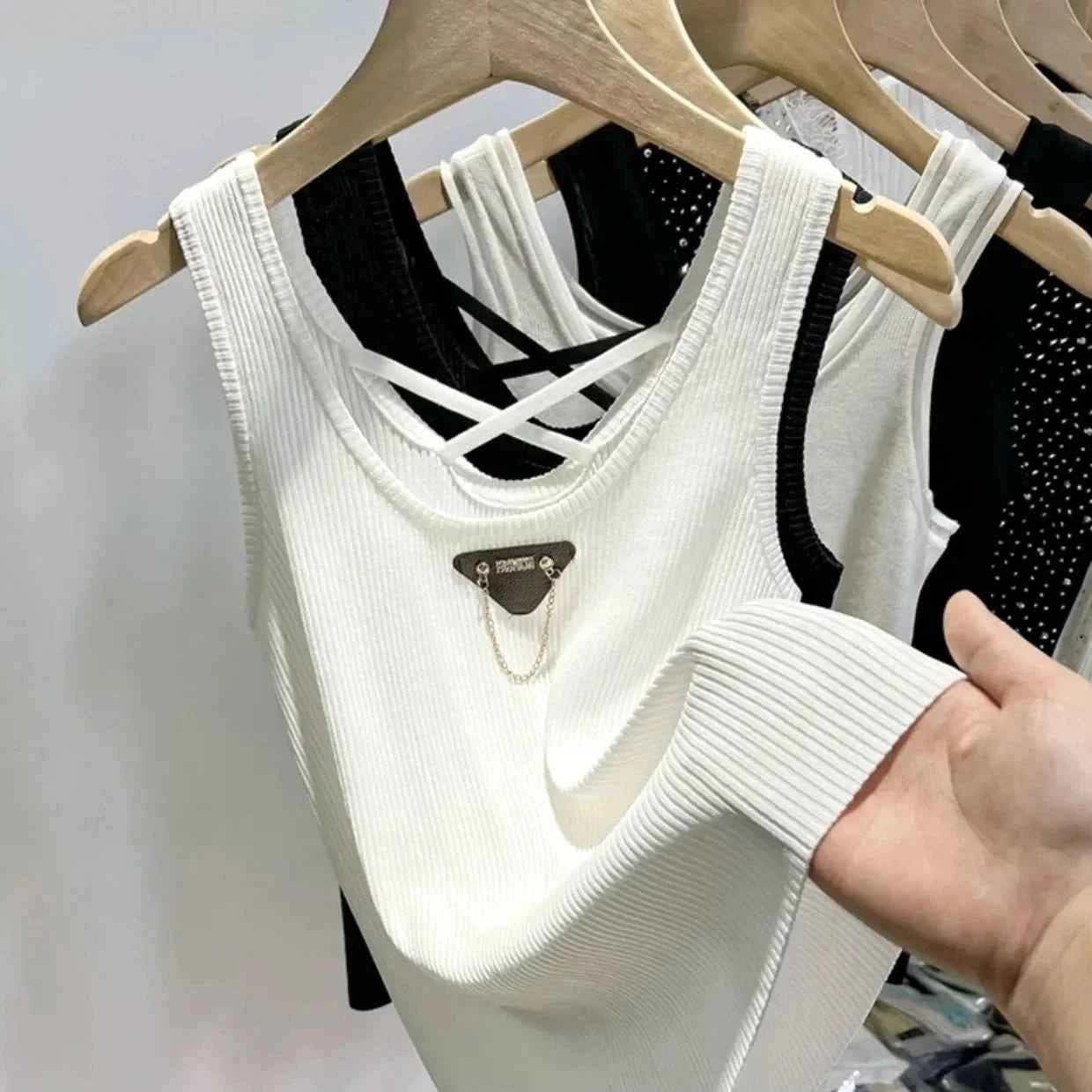 M-4XL Chic Tank Top Sleeveless Summer Korean Fashion Slim Women Aesthetic Camisole Free Shipping