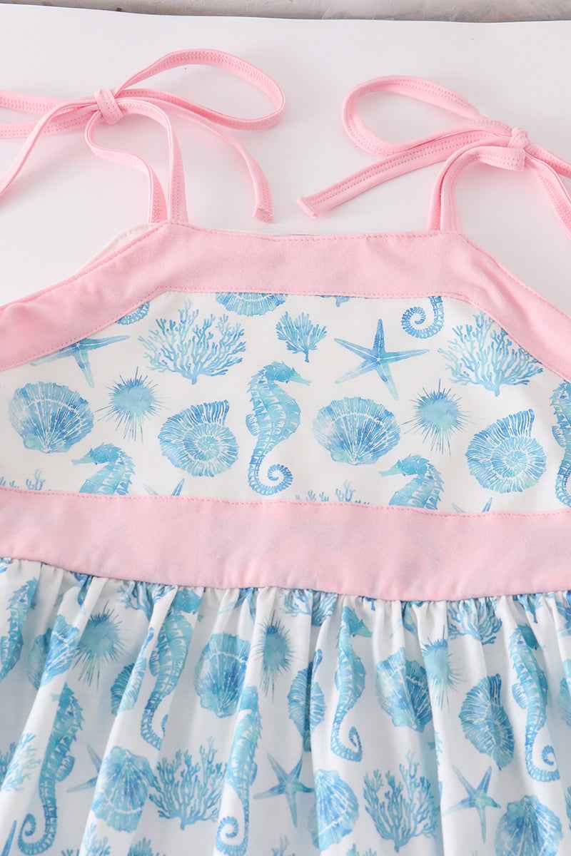 Marine creature print woman dress