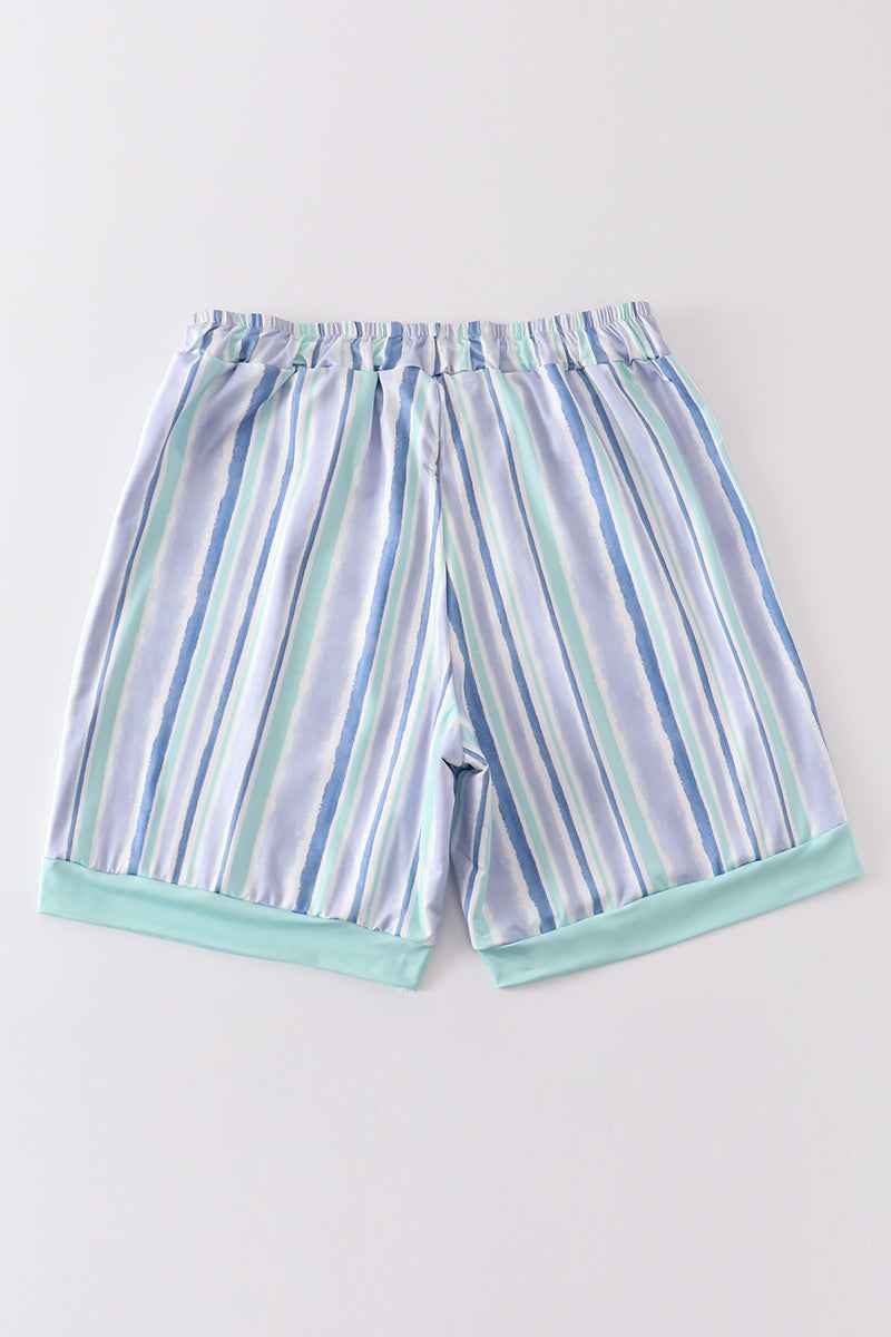 Blue stripe men swim trunks