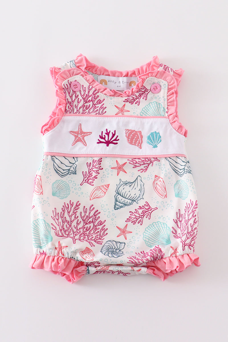 Pink Shell Embroidered Bubble