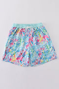 Mint rainbow splash dad swim trunks
