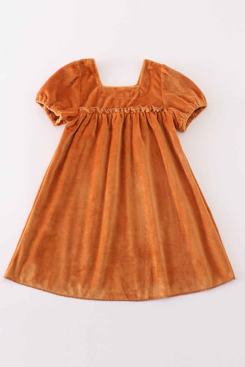 Caramel velvet mom&me dress