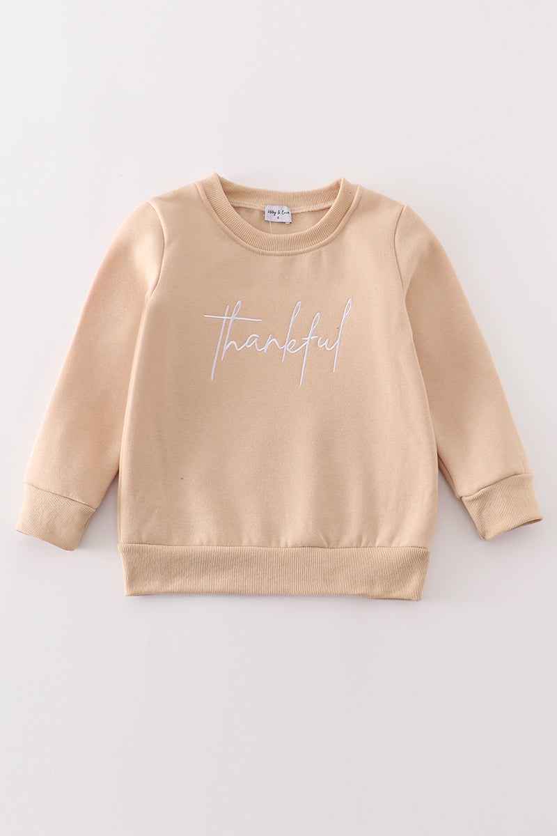 Gray thankful fleece mom&me sweatshirt