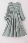 Blue tiered mom dress