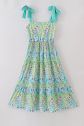 Ocean bloom print mom tiered dress