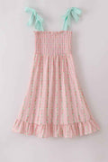Pink floral smocked mom&me dress