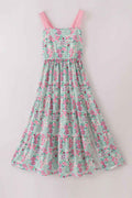 Green dream garden tiered mom dress