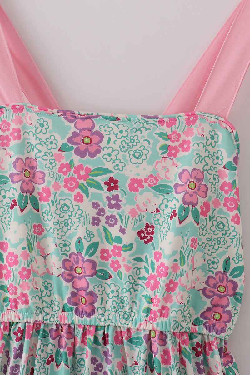 Green dream garden tiered mom dress