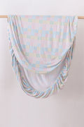 Pink floral checkered bamboo crib sheet
