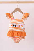 Tennessee Go vols smocked stripe swimsuit