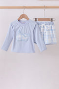 Blue Whale Applique 2pc Swimsuit