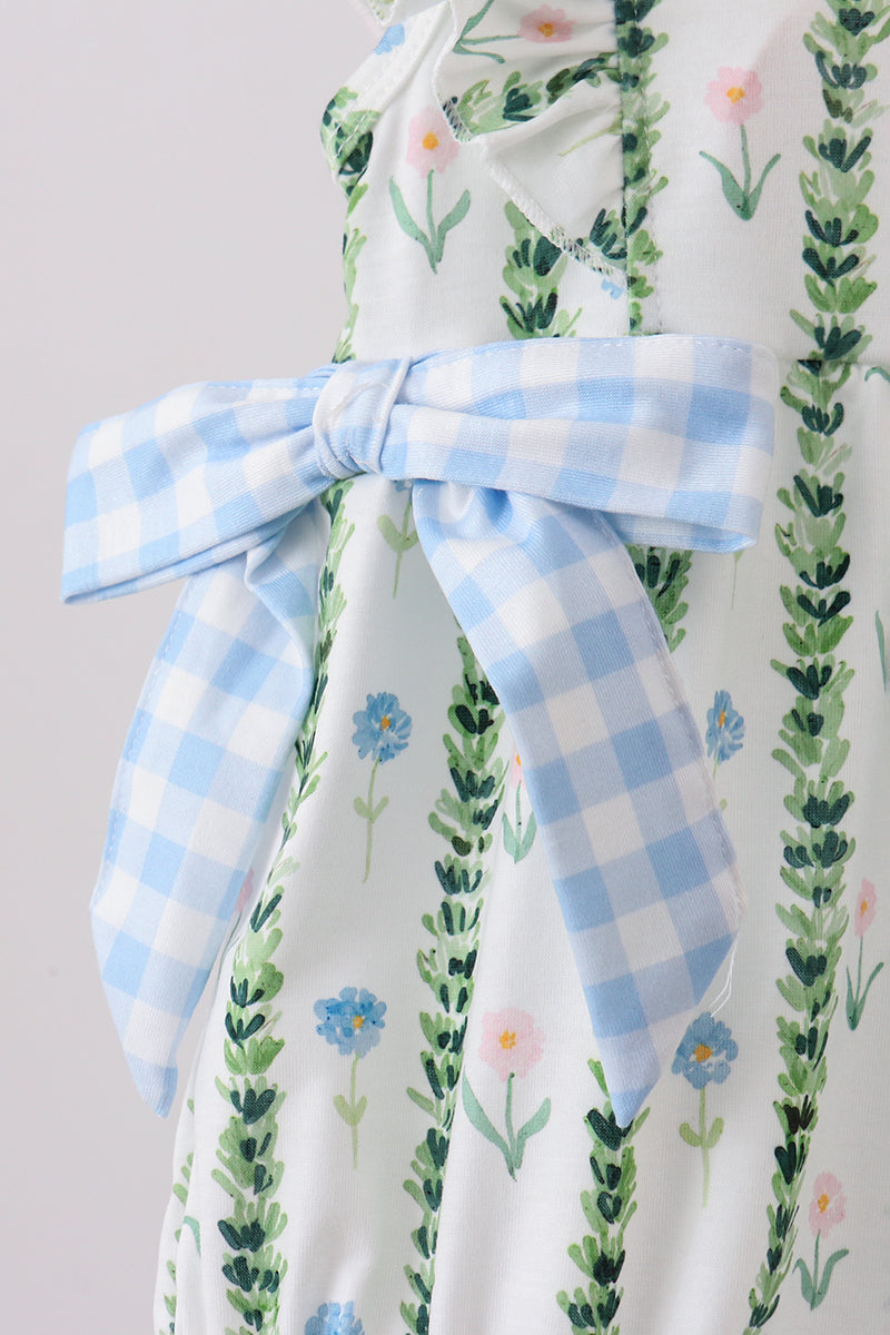 Green Floral Ruffle Bubble