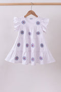 White fireworks sequin tiered ruffle dress
