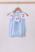 Blue jacquard embroidery bubble