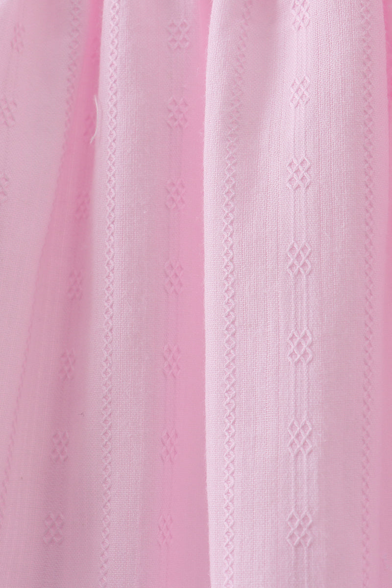 Pink bow smocked ruffle dress