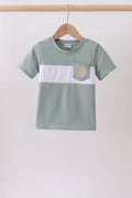 Sage starfish shell embroidery top
