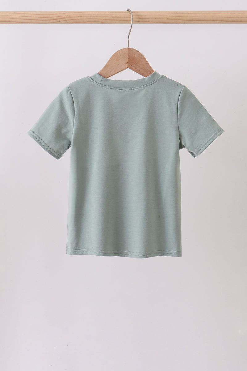Sage starfish shell embroidery top
