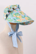 Green lemon print bow bonnet