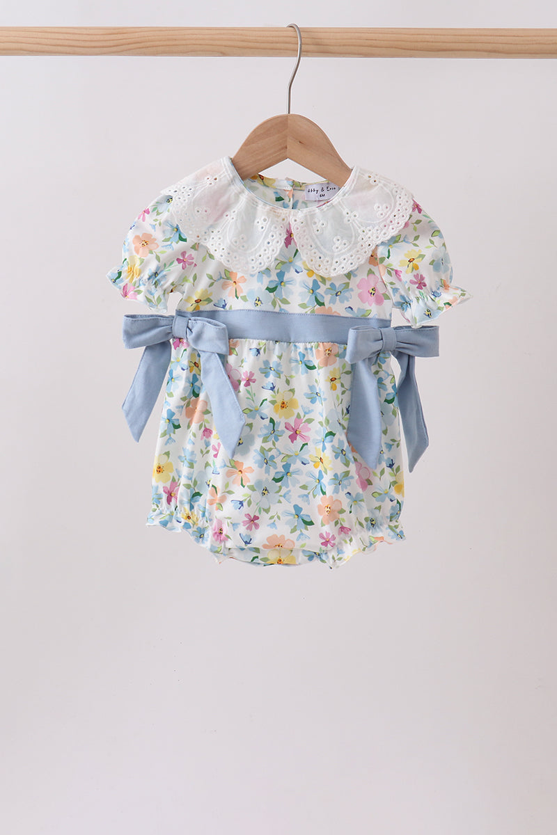 Blue Floral Lace Bubble