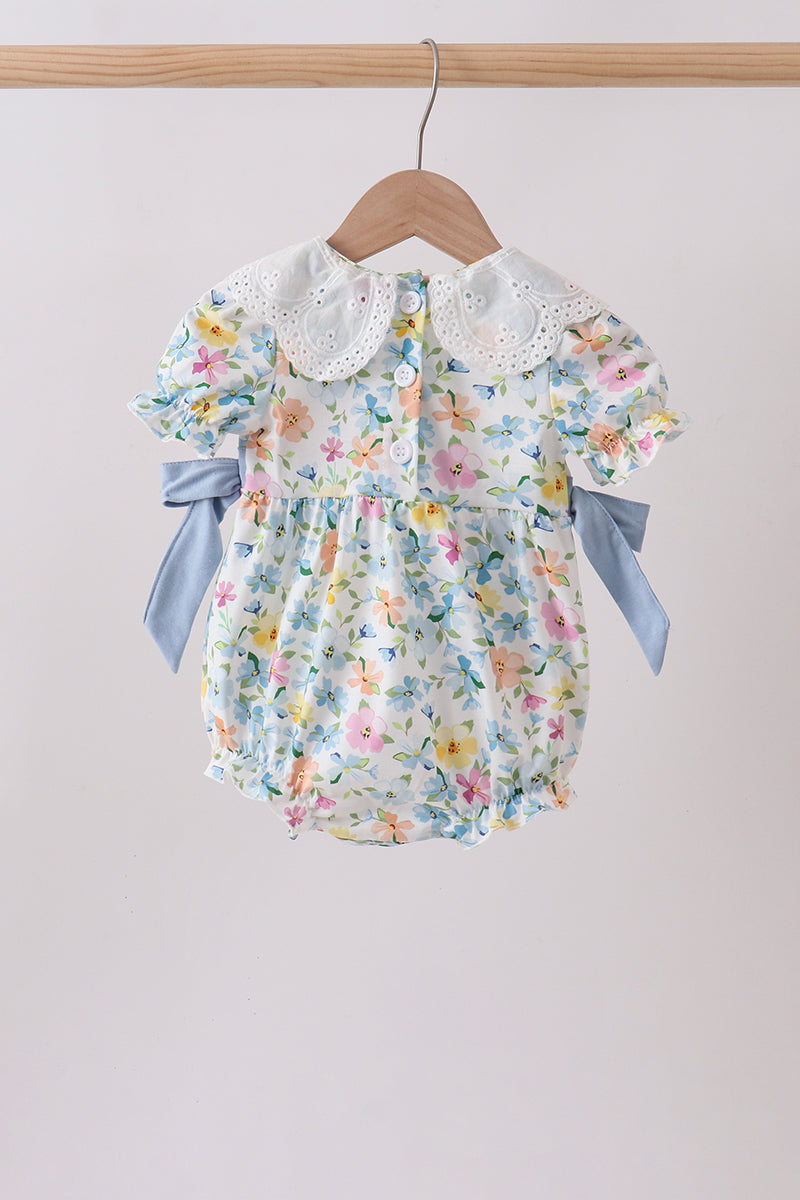 Blue Floral Lace Bubble