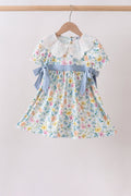 Blue Floral Lace Dress
