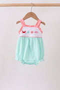 Green Marine Embroidered Jacquard Bubble