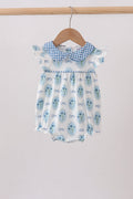 Blue Retro Floral Bubble