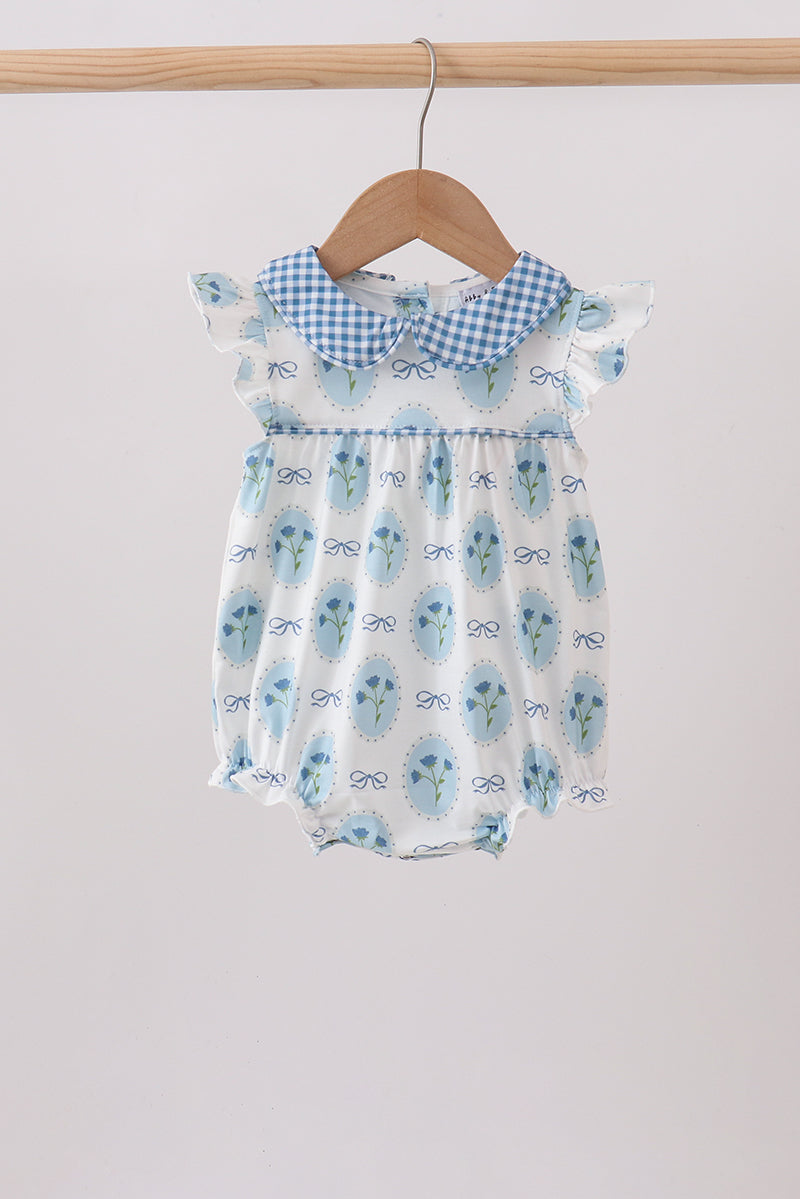 Blue Retro Floral Bubble