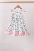 Pink Cowboy Ruffle Dress