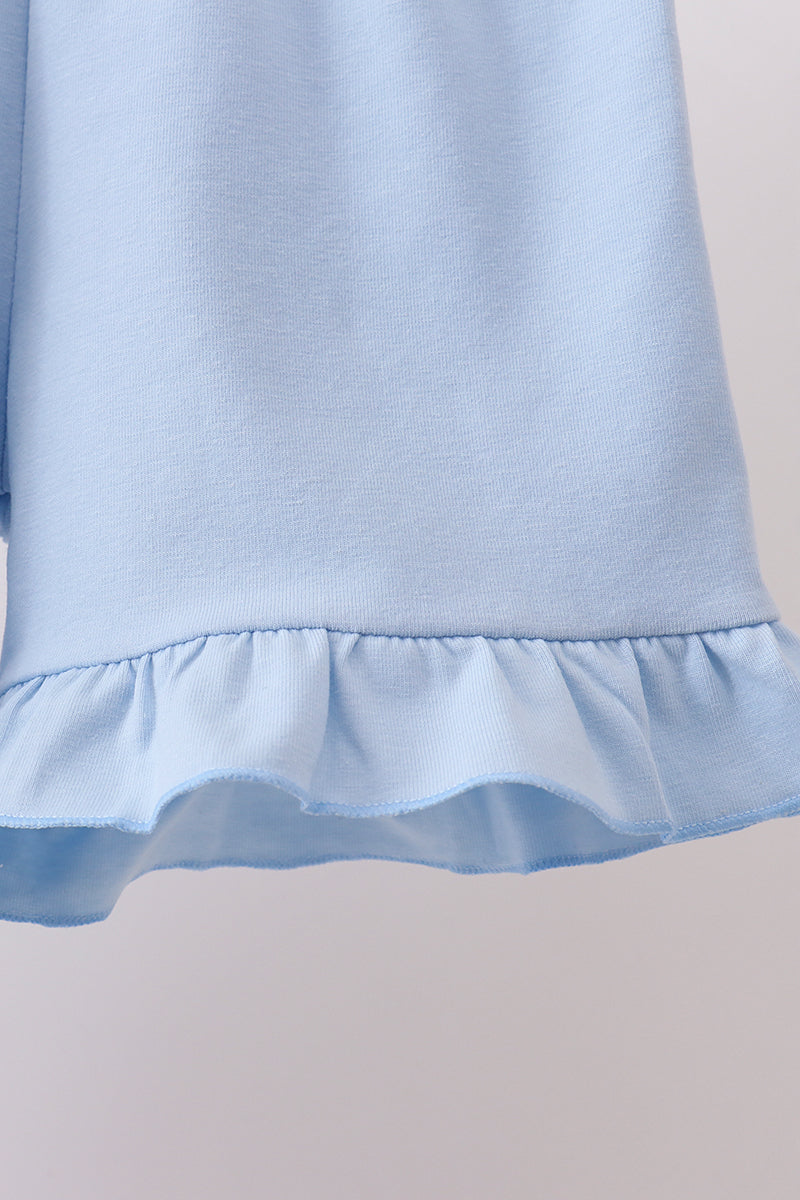 Blue Hydrangea Smocked Pearl Set